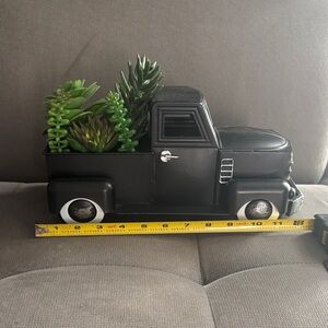 Black Vintage Truck Planter with Succulents